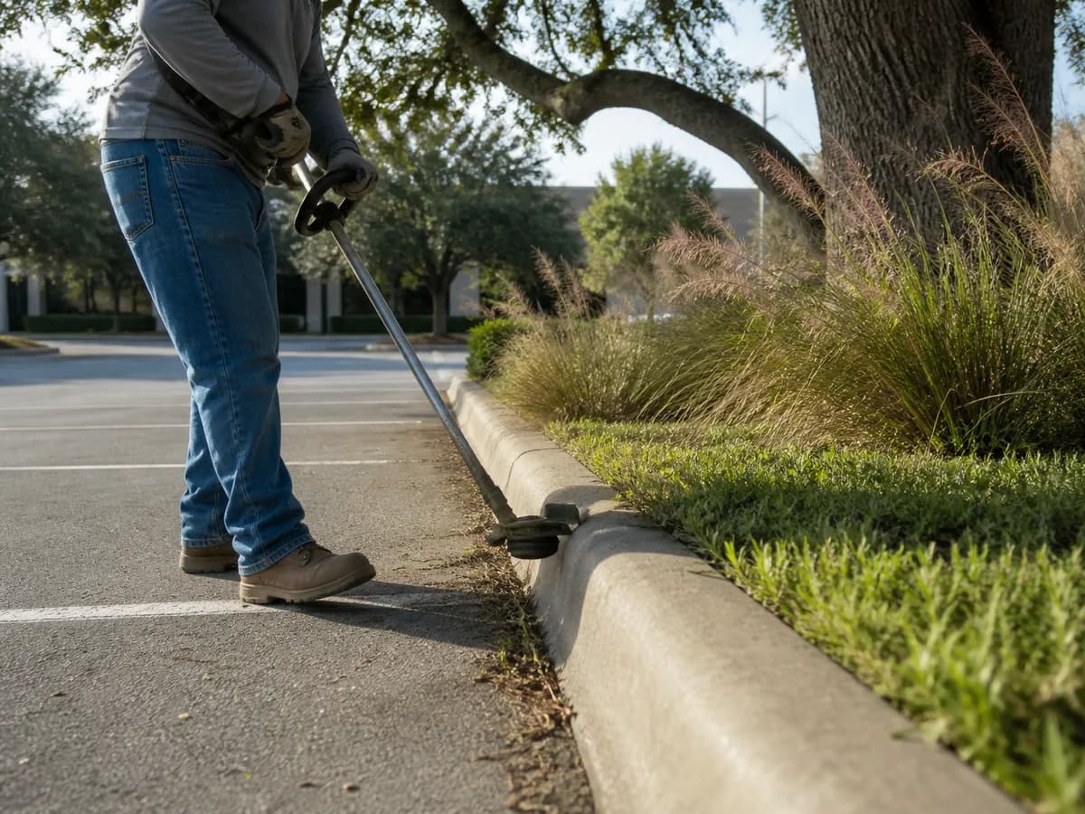 Illustrative curb edging scene