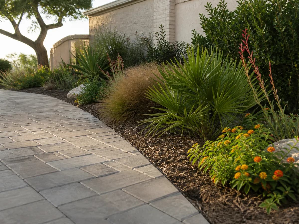 Illustrative paver transitions scene