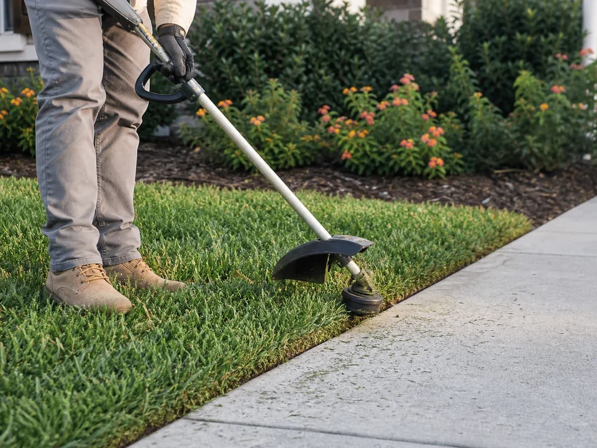 Illustrative clean edging scene