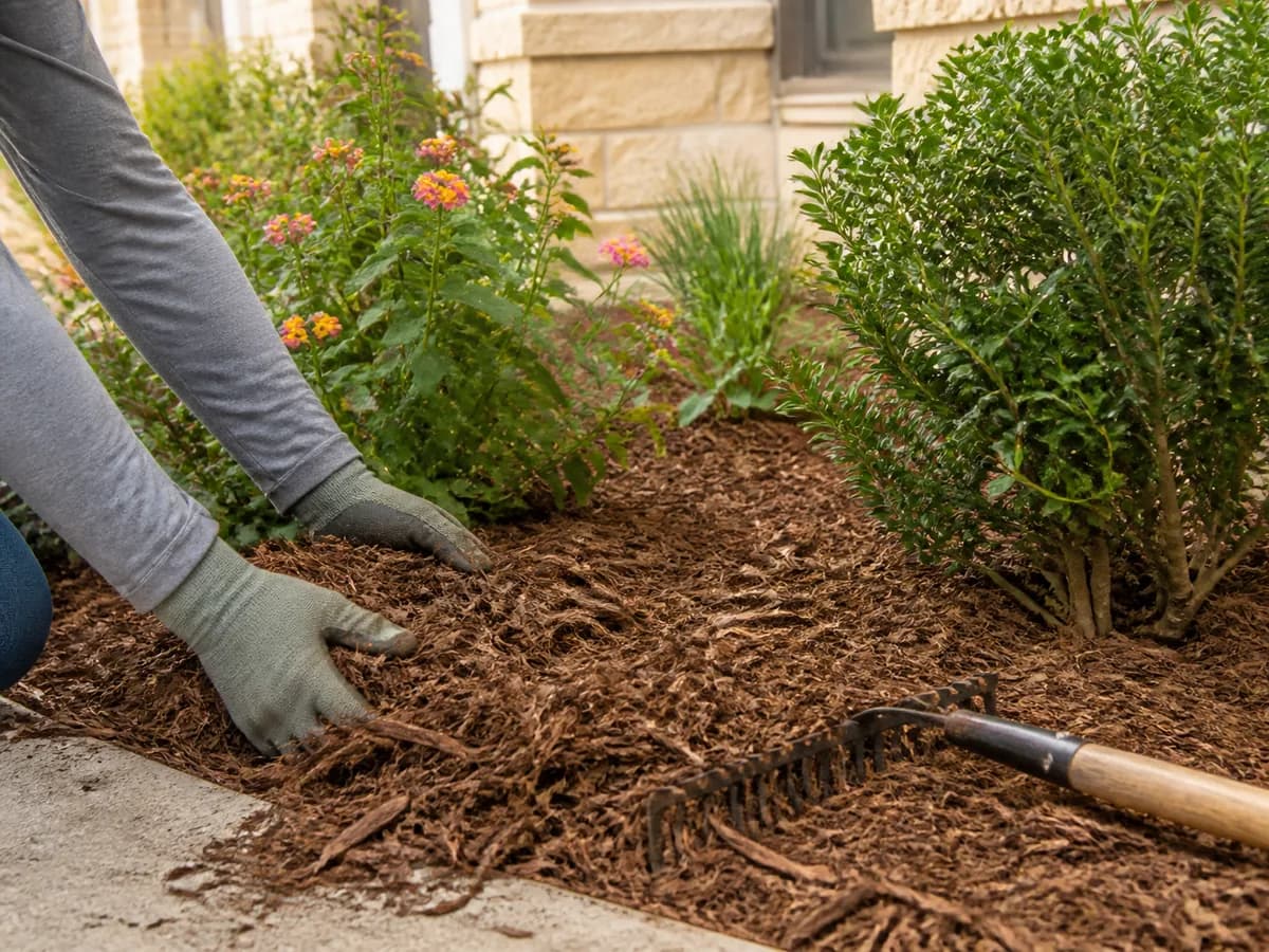 Illustrative mulch application scene