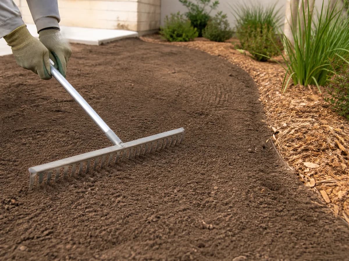 Illustrative soil preparation scene
