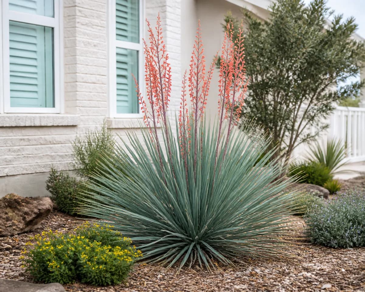 Illustrative red yucca scene